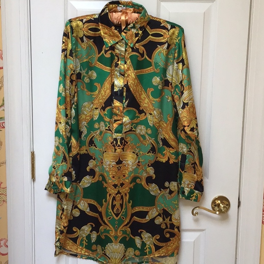 Equestrian theme Green and Gold Women's Top